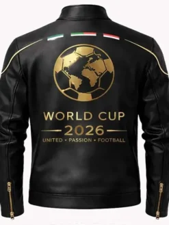 FIFA 2026 World Cup Black Leather Jacket Back