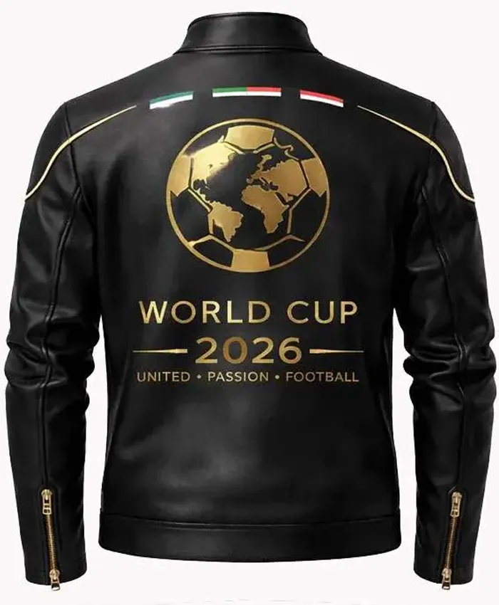 FIFA 2026 World Cup Black Leather Jacket Back
