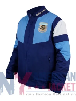FIFA World Cup 2026 Adidas Argentina Navy Blue Jacket with cotton polyester fabric and side pockets