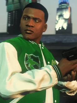 Franklin Adamim GTA 5 Green And White Varsity Jacket