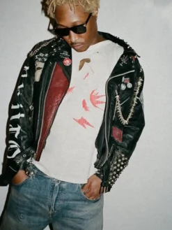 Future The Real Me Black Studded Leather Jacket