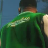 GTA 5 Franklin Adamim Green And White Varsity Jacket