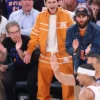 Game 3 Timothée Chalamet NBA Finals Orange Tracksuit