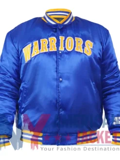 Golden State Warriors 90s NBA Satin Royal Jacket