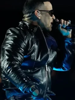 Halftime Yankee Show Daddy Black Leather Jacket