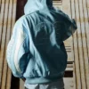 Hooded Supreme x Jordan Light Blue Jacket