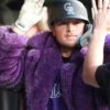 Hunter Goodman Colorado Rockies Purple Fur Coat