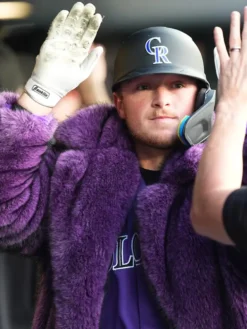 Hunter Goodman Colorado Rockies Purple Fur Coat