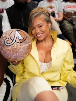 IND vs ATL Latto Big MAMA Yellow Leather Blazer