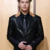 Jackson Wang Louis Vuitton SS27 Black Leather Jacket