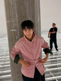 Jaehyun Prada SS27 Pink Cotton Belted Jacket