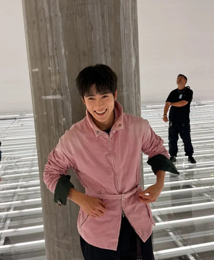 Jaehyun Prada SS27 Pink Cotton Belted Jacket
