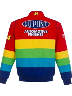 Jeff Gordon NASCAR Rainbow Colored Jacket Back