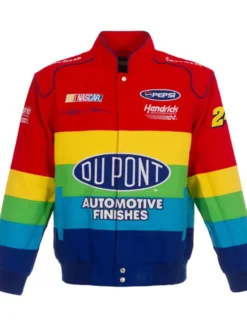 Jeff Gordon NASCAR Rainbow Colored Jacket Front