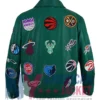 Jeff Hamilton NBA Teams Green Collage Leather Jacket