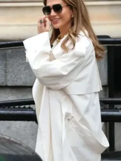 Jennifer Lopez Office Romance 2026 White Trench Coat