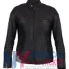 Johnny Depp Black Cafe Racer Moto Distressed Leather Jacket