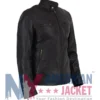 Johnny Depp Distressed Cafe Racer Moto Black Leather Jacket