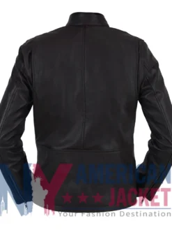 Johnny Depp Distressed Moto Cafe Racer Black Leather Jacket