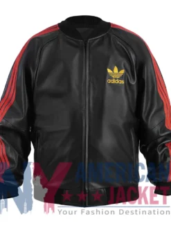 Jonathan Davis Black Leather Tracksuit