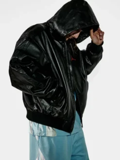 Jordan x Supreme Hooded Leather Jacket