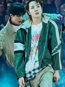 Jung Hoseok BTS Arirang Tour Nahmias Green Jacket Front