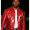 Kanye West Red Leather Jacket