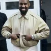Kanye West Vintage 1980s Avirex Beige Leather Jacket