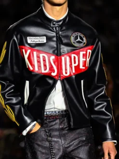 KidSuper SS27 x Mercedes-Benz Black Leather Jacket