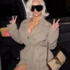 Kim Kardashian Beige Gucci Trench Coat