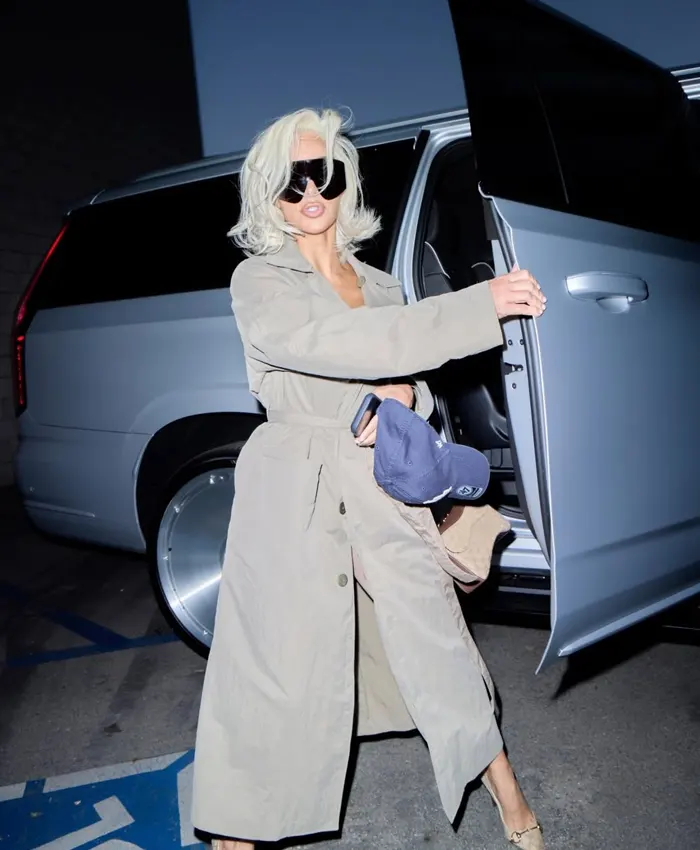 Kim Kardashian Beige Trench Gucci Coat