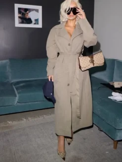 Kim Kardashian Gucci Trench Beige Coat