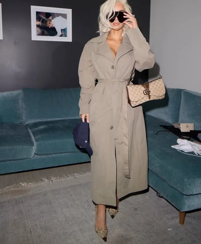Kim Kardashian Gucci Trench Beige Coat