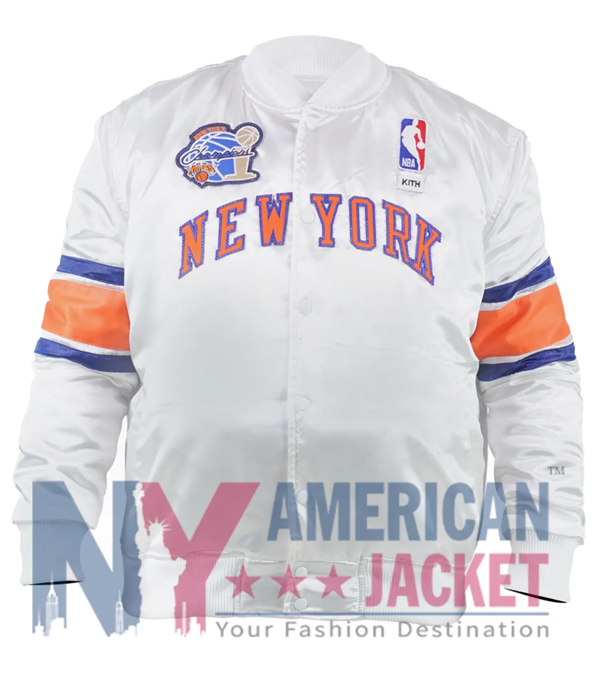 Kith Champions 2026 New York Knicks White Bomber Jacket