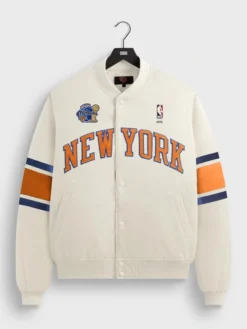 Kith New York Knicks Champions 2026 White Bomber Jacket