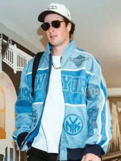 Knicks Cam Schlittler Blue Jacket