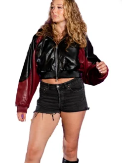 LA Sparks Laura Ziegler Black And Red Leather Jacket