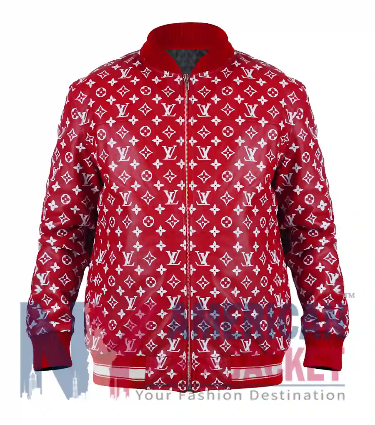 Leather Supreme x Louis Vuitton Baseball Jacket