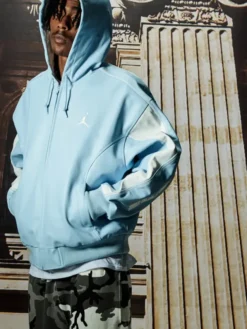 Light Blue Supreme x Jordan Hooded Jacket