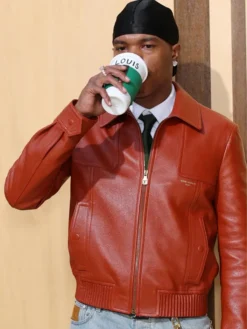 Lil Baby Louis Vuitton SS27 Red Leather Jacket