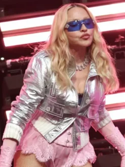 Madonna surprise Concert Times Square NYC Silver Jacket