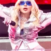 Madonna surprise Concert Times Square NYC Silver Jacket Front