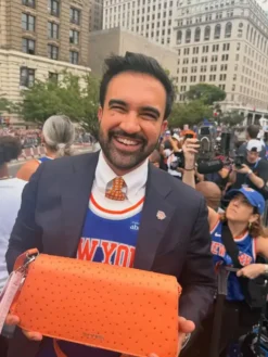 Mamdani NY Knicks 2026 Navy Victory Parade Blazer