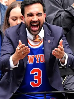 Mamdani NY Knicks 2026 Victory Parade Navy Blazer