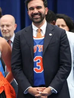 Mamdani NY Knicks Navy Victory Parade 2026 Blazer