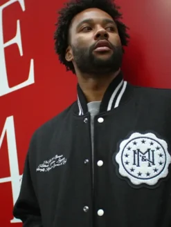 Mitchell & Ness Black Authentic Wool Varsity Jacket