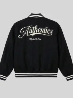 Mitchell & Ness Black Authentic Wool Varsity Jacket Back