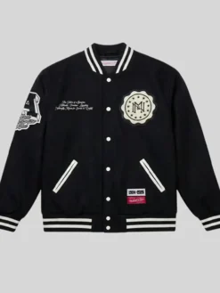 Mitchell & Ness Black Authentic Wool Varsity Jacket Front