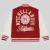 Mitchell & Ness Red Authentic Branded Letterman Jacket Back