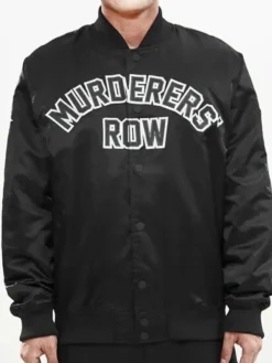 Murderers Row New York Yankees Satin Black Jacket